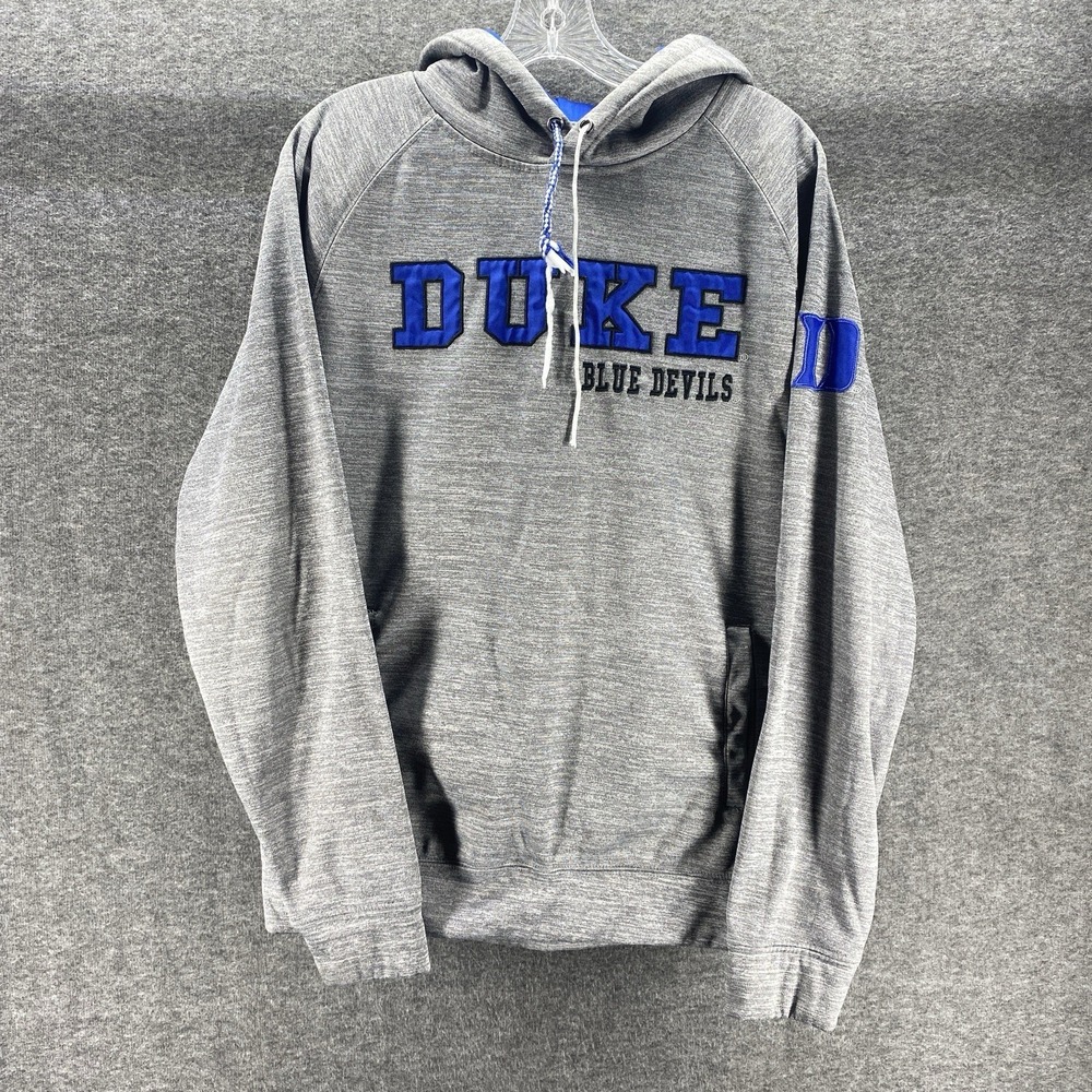 Colosseum Duke Blue Devils Hoodie Mens M Gray Blue Pullover Raglan Sportswear